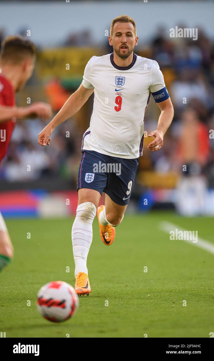 Inghilterra / Ungheria - Lega delle Nazioni UEFA. Harry Kane in Inghilterra durante la partita della UEFA Nations League contro l'Ungheria. 14/6/22. PIC : Mark Pain / Alamy Foto Stock