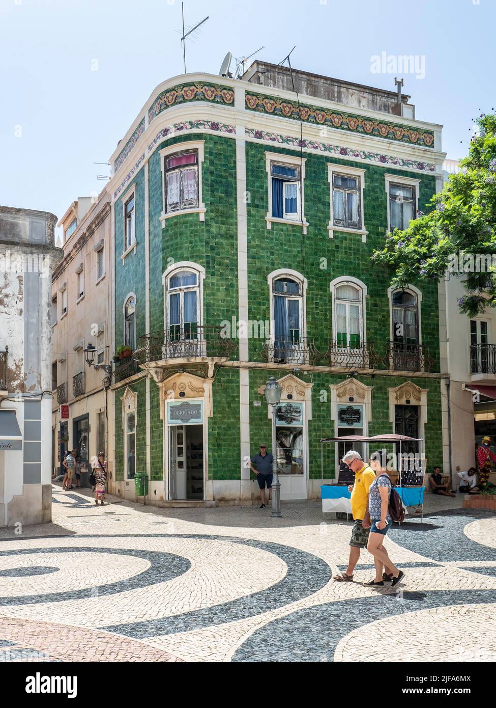 Piazza Praca Luis de Camoes nel centro storico, Lagos, Algarve, Portogallo Foto Stock