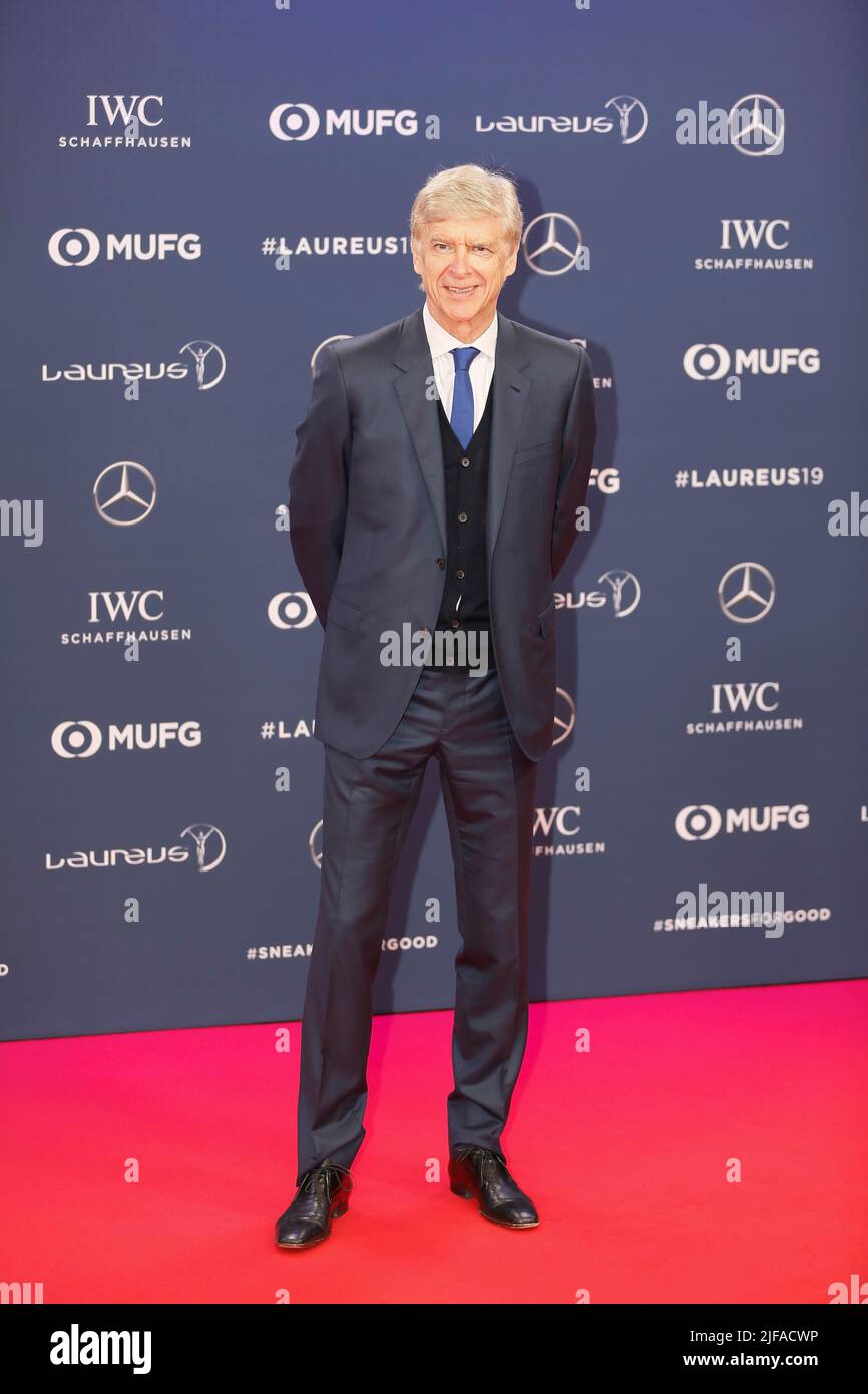 Arsene Wenger, vincitore del premio Lifetime Achievement Award, Red Carpet, Laureus World Sports Awards 2019 cerimonia al Sporting, Principato di Foto Stock
