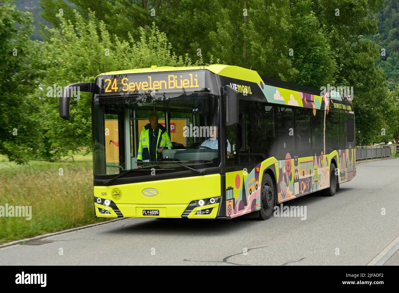 Autobus Liemobil, Vaduz, Liechtenstein Foto Stock