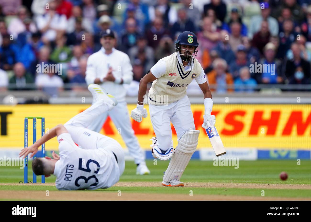 IndiaÕs Shreyas Iyer piaccia durante il giorno uno dei cinque LV= Insurance Test Series partita all'Edgbaston Stadium, Birmingham. Data foto: Venerdì 1 luglio 2022. Foto Stock