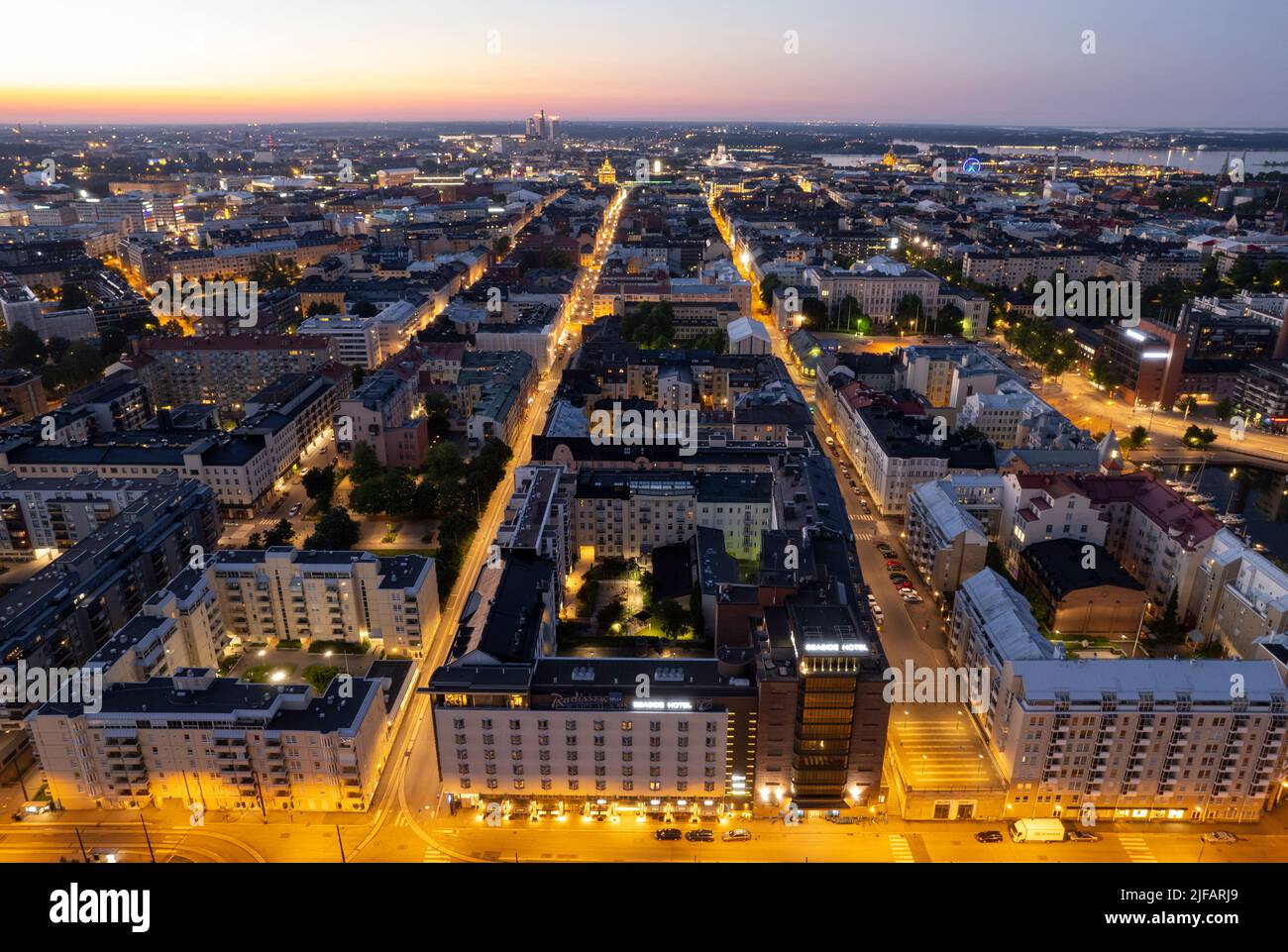 Helsinki di notte Foto Stock