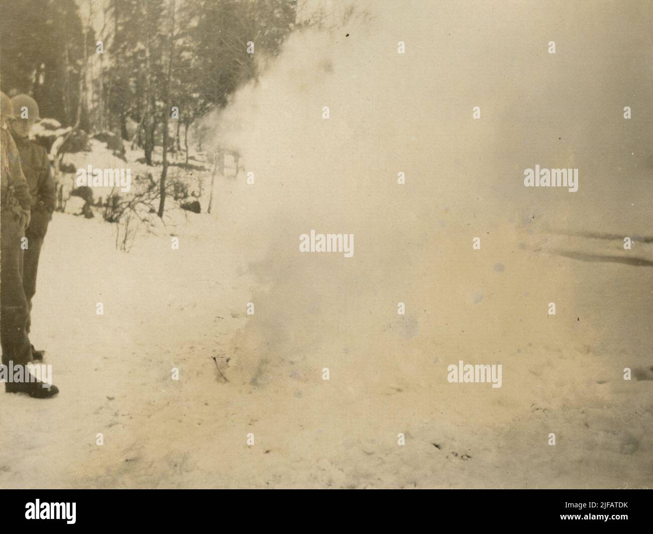 Foto della Storm Soldier School nella primavera del 1924, nebbia artificiale. Foto Stock