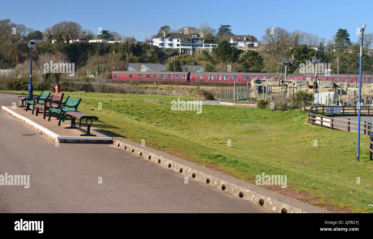 Pullman da campeggio a Dawlish Warren, South Devon. Foto Stock