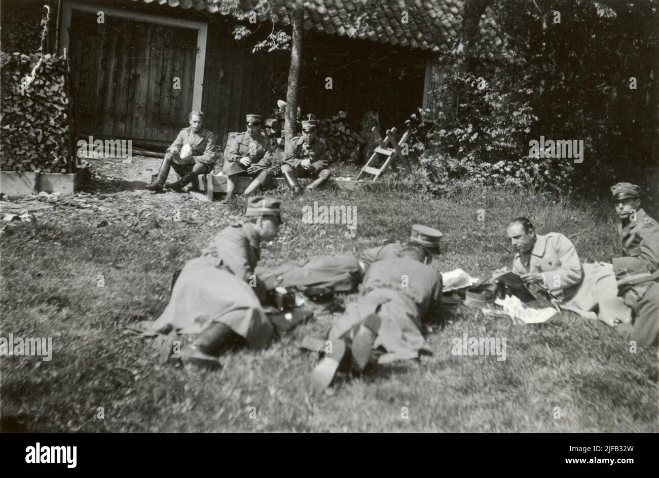 L'esercizio sul campo in Trosa. Pranzo a Tullgarn. Foto Stock