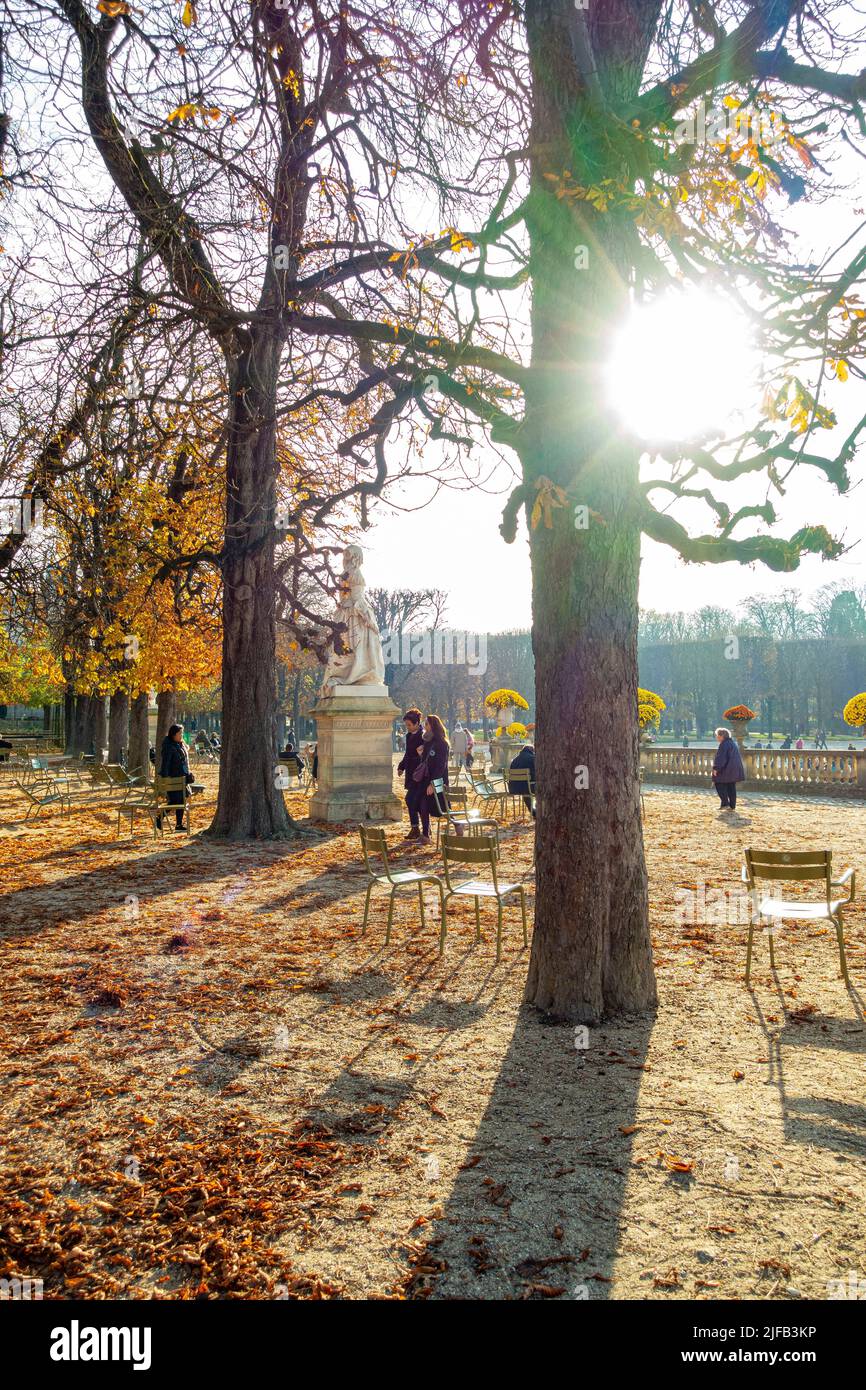 Francia, Parigi, dal giardino del Lussemburgo in autunno Foto Stock