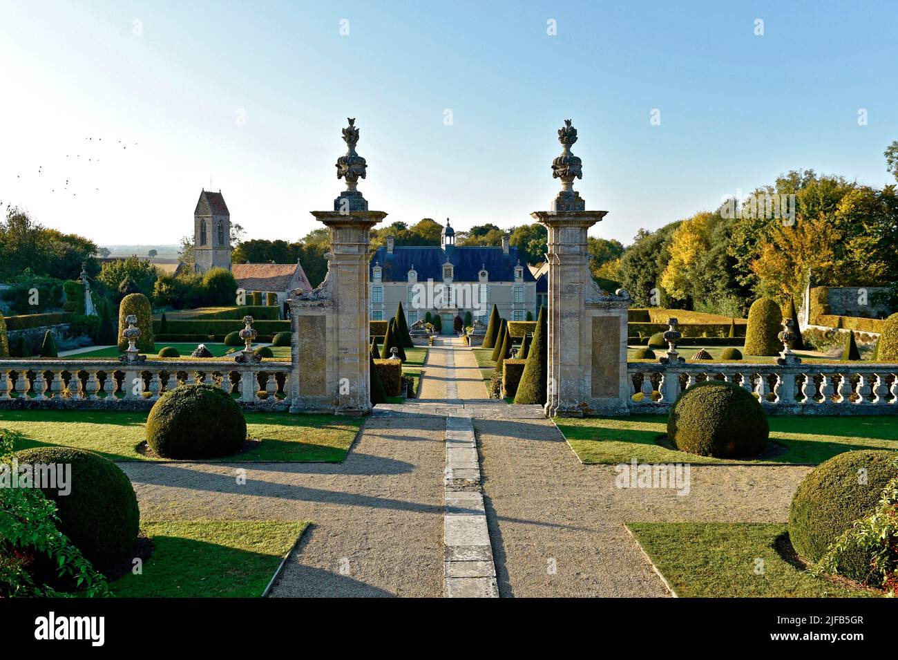 Francia, Calvados, parco e castello di Brécy (17th secolo), etichettato Giardino notevole Foto Stock