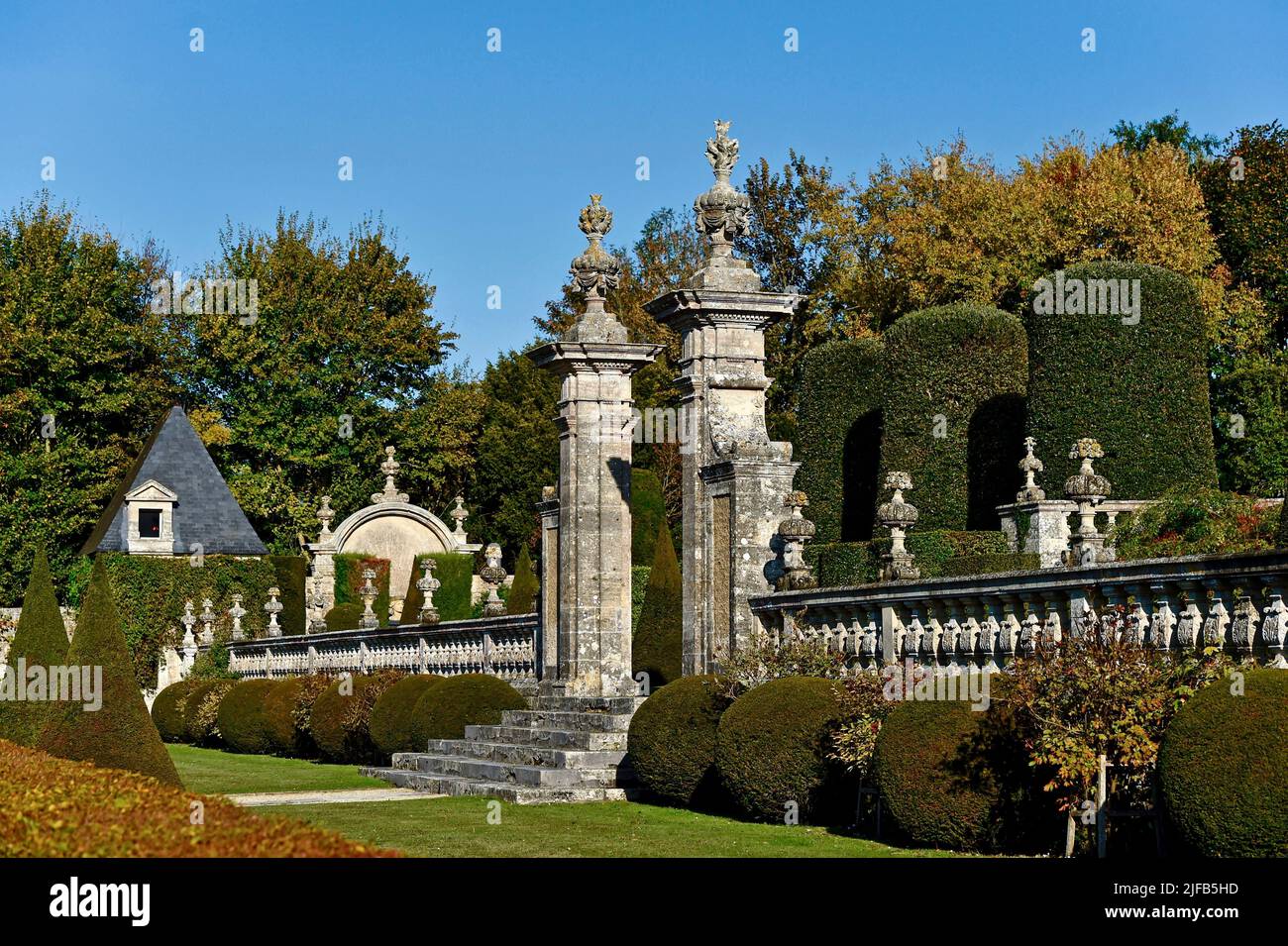 Francia, Calvados, parco e castello di Brécy (17th secolo), etichettato Giardino notevole Foto Stock
