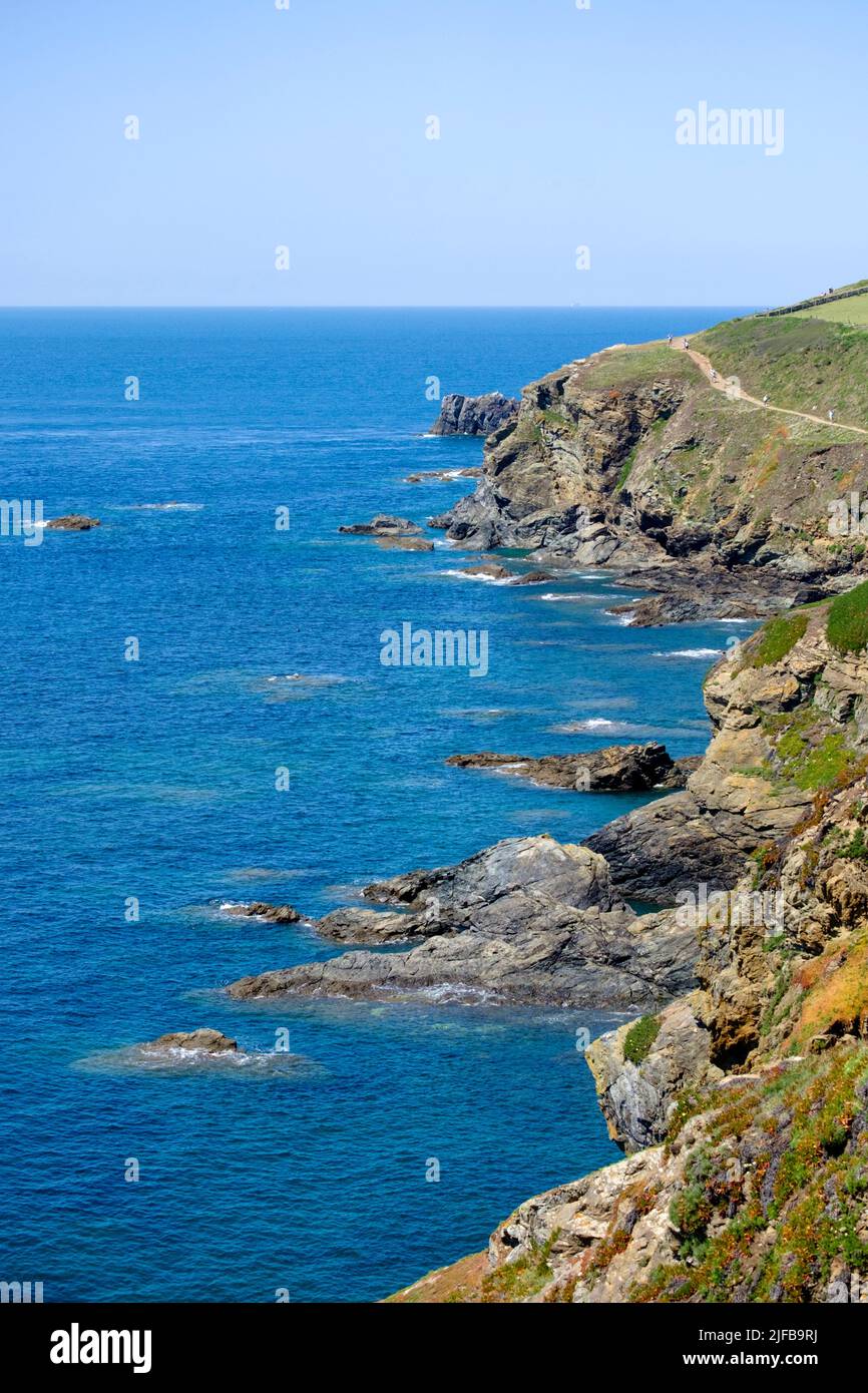 Giornata di sole a Lizard Point, il punto più meridionale del Regno Unito. Lizard Peninsula Cornovaglia UK. south West Coast Path Foto Stock