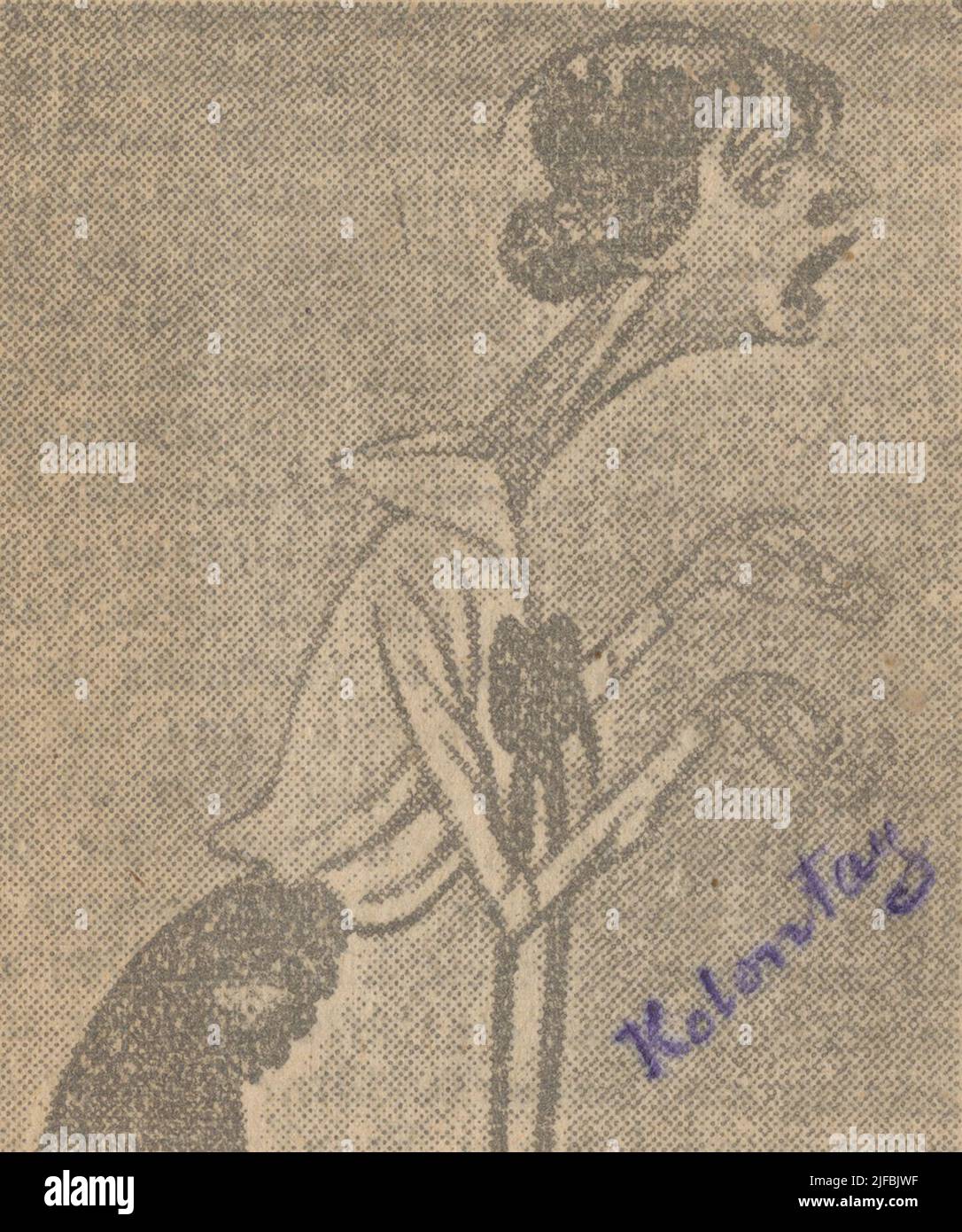 Caricatura su Aleksandra Kollontaj. Caricatura su Aleksandra Kollontaj. La foto è inclusa in album fotografici contenenti immagini della spedizione svedese Åland del 1918. Le fotografie fanno parte dell'archivio personale di Ivar Holmquist, conservato nell'archivio del museo dell'esercito. Holmquist (n. 1879 m. 1954.) fu tenente generale, capo dell'esercito e membro dell'Accademia delle Scienze di guerra. È stato anche un esperto dei negoziati sulla questione di Åland presso il Consiglio dell'Associazione delle Nazioni. Foto Stock