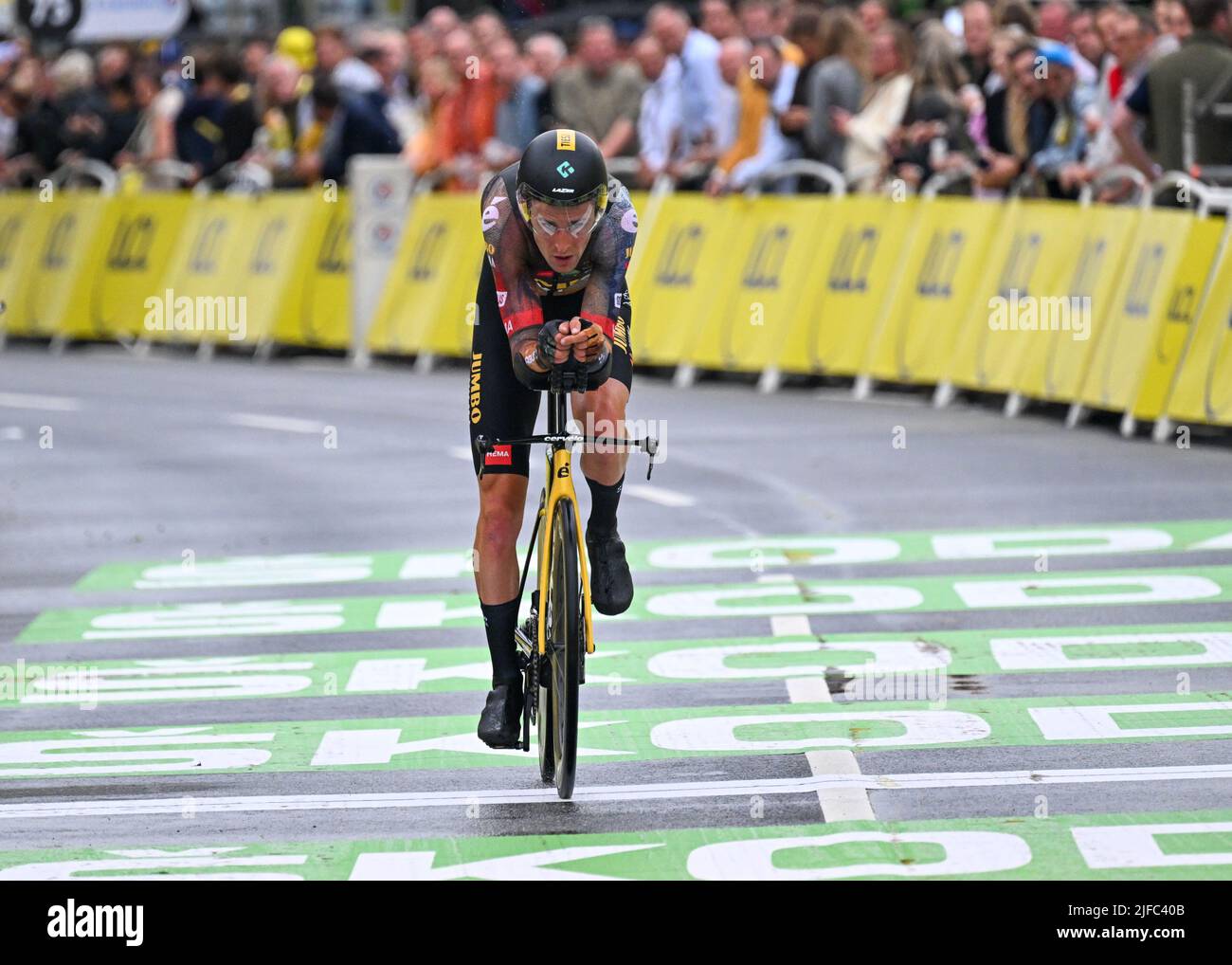 Copenaghen, Danimarca. 01st luglio 2022. Tiesj BENOOT durante il Tour De France, Stage 1, da Copenaghen a Copenaghen, Danimarca, 1st luglio 2022, Credit:Pete Goding/Goding Images/Alamy Live News Credit: Peter Goding/Alamy Live News Foto Stock