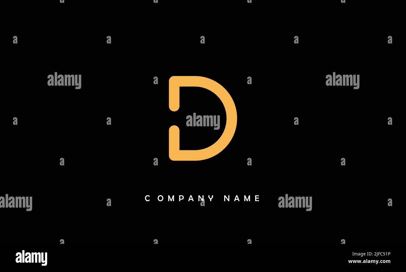 D Alphabet lettera Logo Monogramma Illustrazione Vettoriale