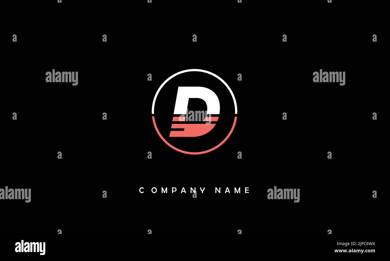 D Alphabet lettera Logo Monogramma Illustrazione Vettoriale