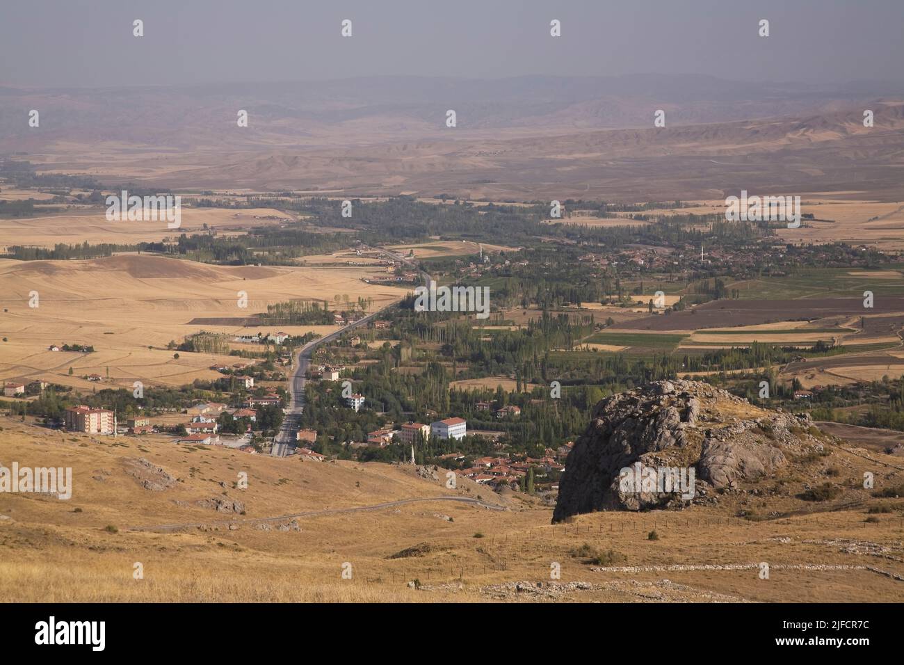Area che circonda l'antica capitale Hittite sito di Hattusas, Bogazkale, Hattusas Parco Nazionale, Anatolia Centrale, Turchia. Foto Stock
