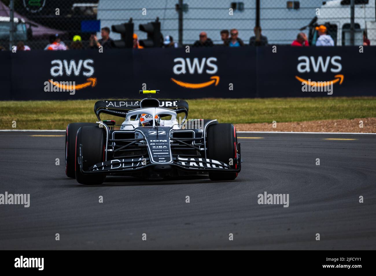 SILVERSTONE, Inghilterra, 01.JULY 2022;#22, Yuki TSUNODA, JAP, Team Scuderia Alpha Tauri, AT02, HONDA, RA620 motore Formula uno, GRAN Premio BRITANNICO F1 Foto Stock