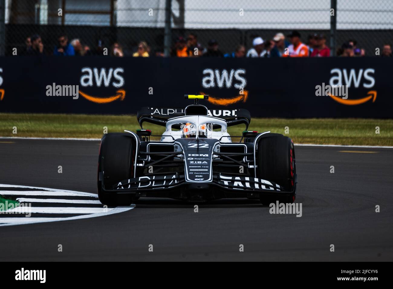 SILVERSTONE, Inghilterra, 01.JULY 2022;#22, Yuki TSUNODA, JAP, Team Scuderia Alpha Tauri, AT02, HONDA, RA620 motore Formula uno, GRAN Premio BRITANNICO F1 Foto Stock