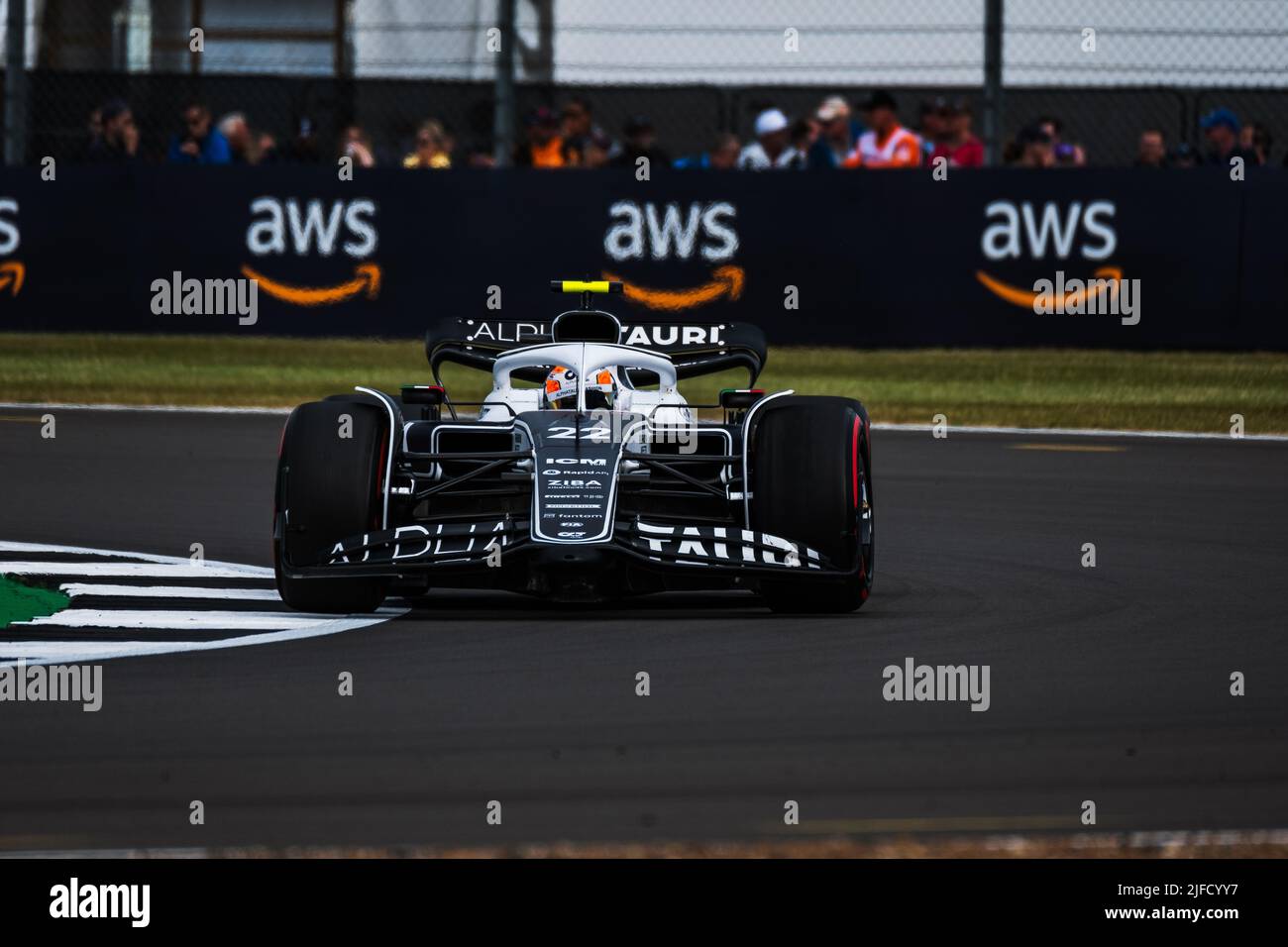 SILVERSTONE, Inghilterra, 01.JULY 2022;#22, Yuki TSUNODA, JAP, Team Scuderia Alpha Tauri, AT02, HONDA, RA620 motore Formula uno, GRAN Premio BRITANNICO F1 Foto Stock