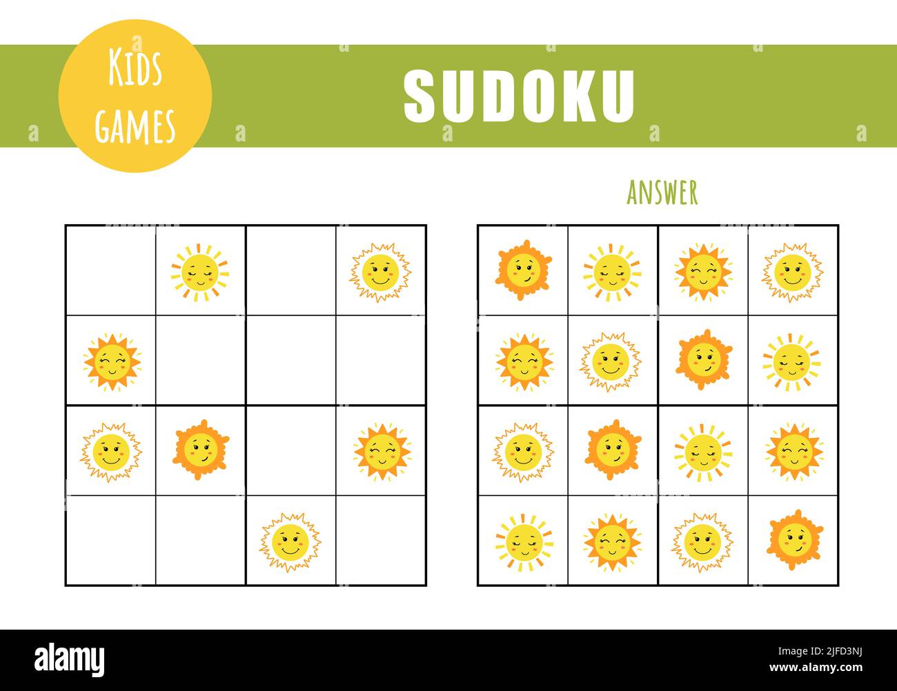 Gioco Del Sudoku Per Bambini. Foglio Di Attività Per Bambini Con Oggetti Da  Spiaggia Estiva Illustrazione Vettoriale - Illustrazione di bambini,  ordine: 221859115