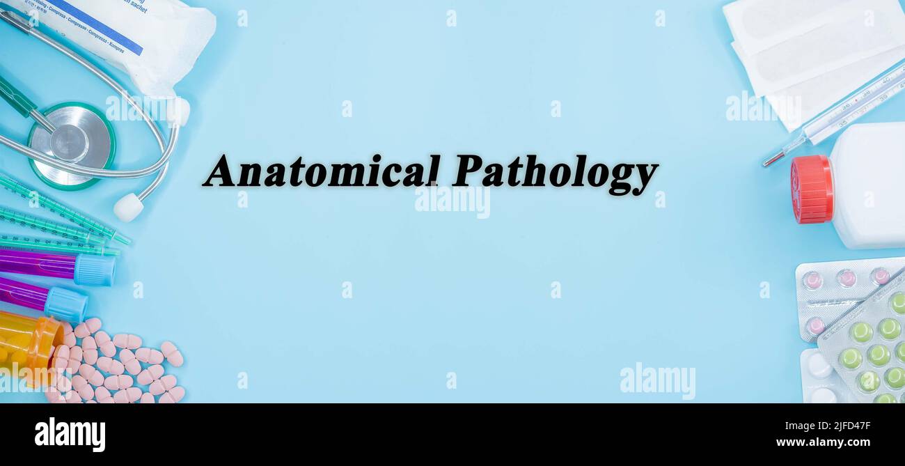Anatomical Pathology Medical Specialties Medicine Study as Medical concept background Foto Stock