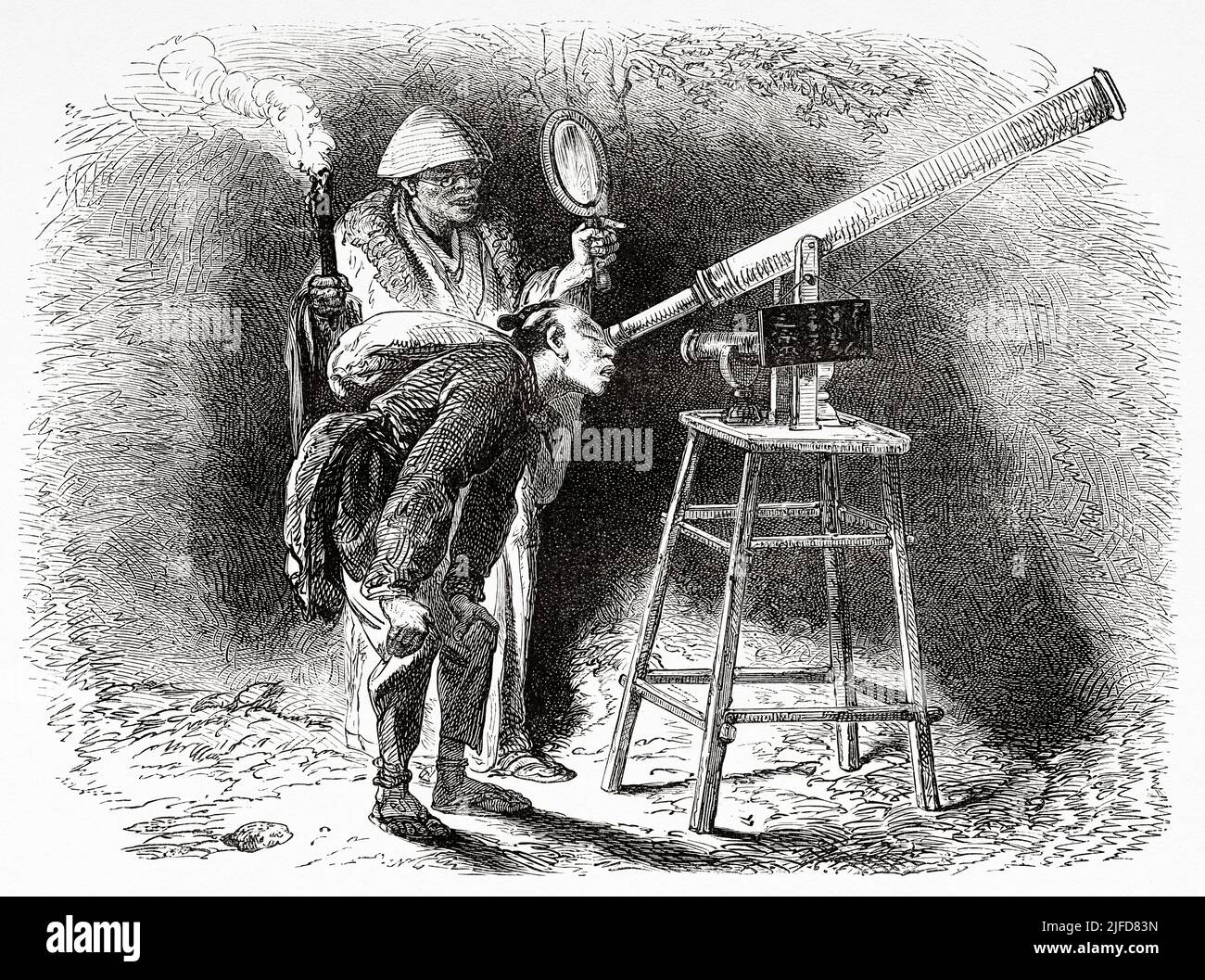 Astronomo giapponese che osserva il cielo, il Giappone, l'Asia. Viaggio in Giappone con Aime Humbert 1863-1864 da le Tour du Monde 1867 Foto Stock Astronomo giapponese che osserva il cielo, il Giappone, l'Asia. Viaggio in Giappone con Aime Humbert 1863-1864 da le Tour du Monde 1867 Foto Stock