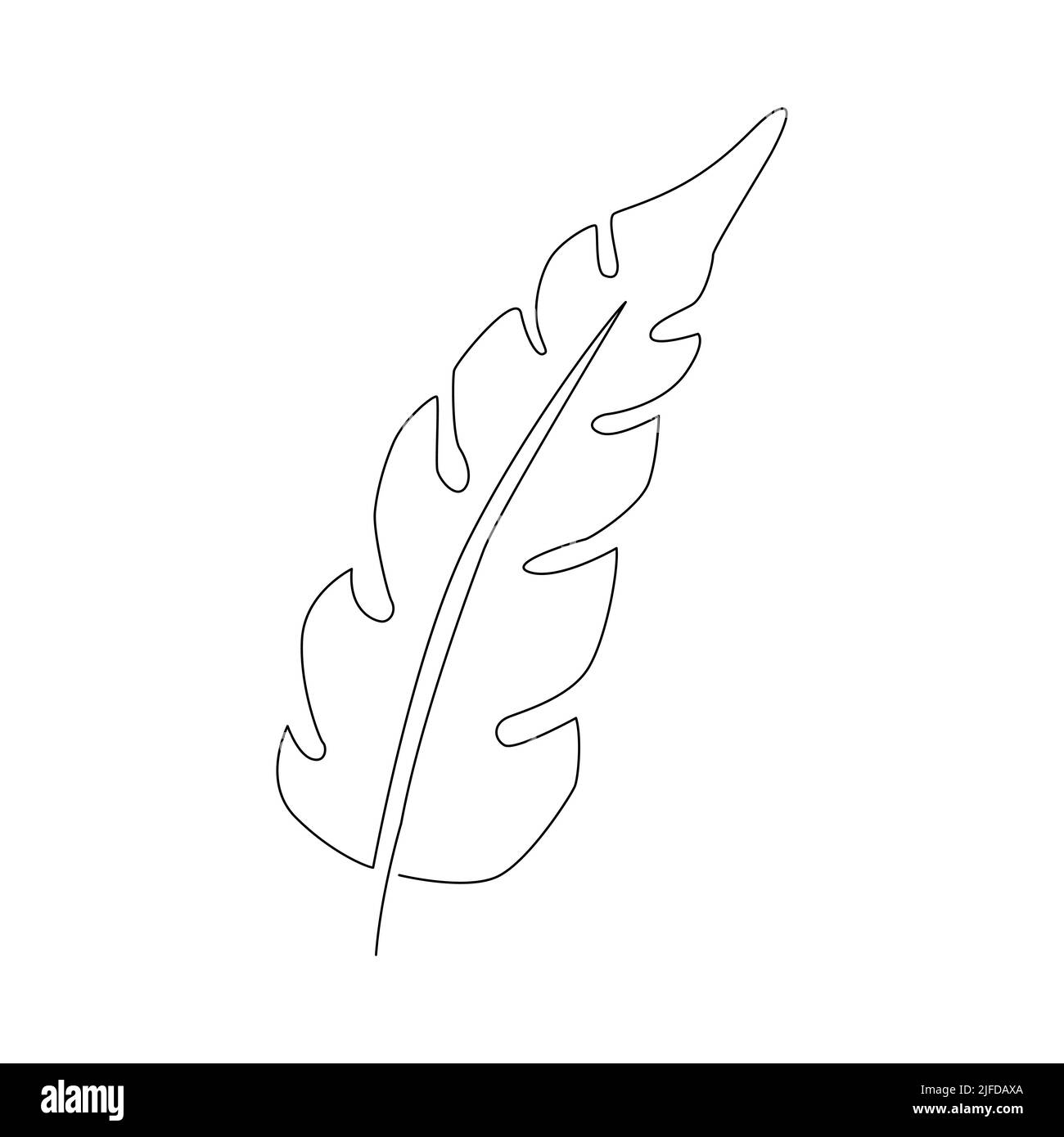 Una linea che traccia la foglia vettoriale. Arte minimal. Illustrazione Vettoriale