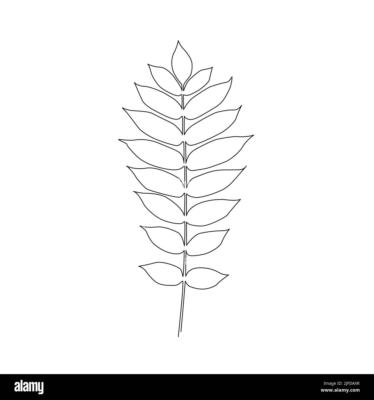 Una linea che traccia la foglia vettoriale. Arte minimal. Illustrazione Vettoriale