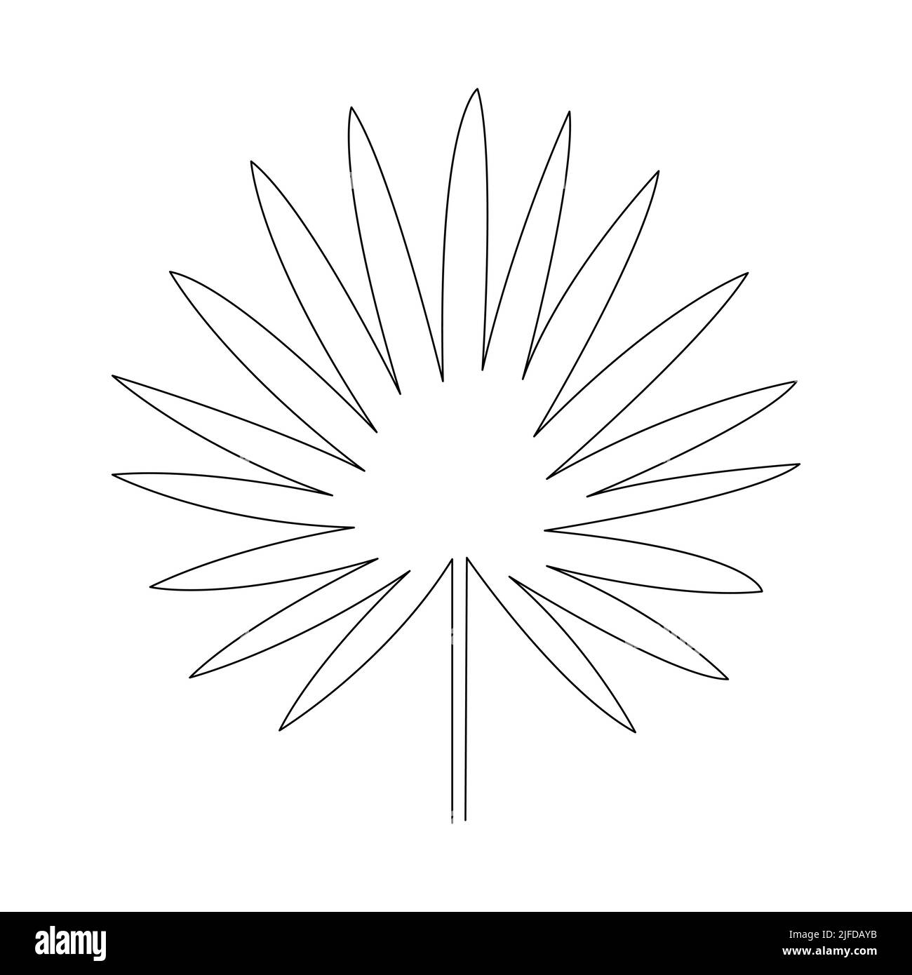 Una linea che traccia la foglia vettoriale. Arte minimal. Illustrazione Vettoriale