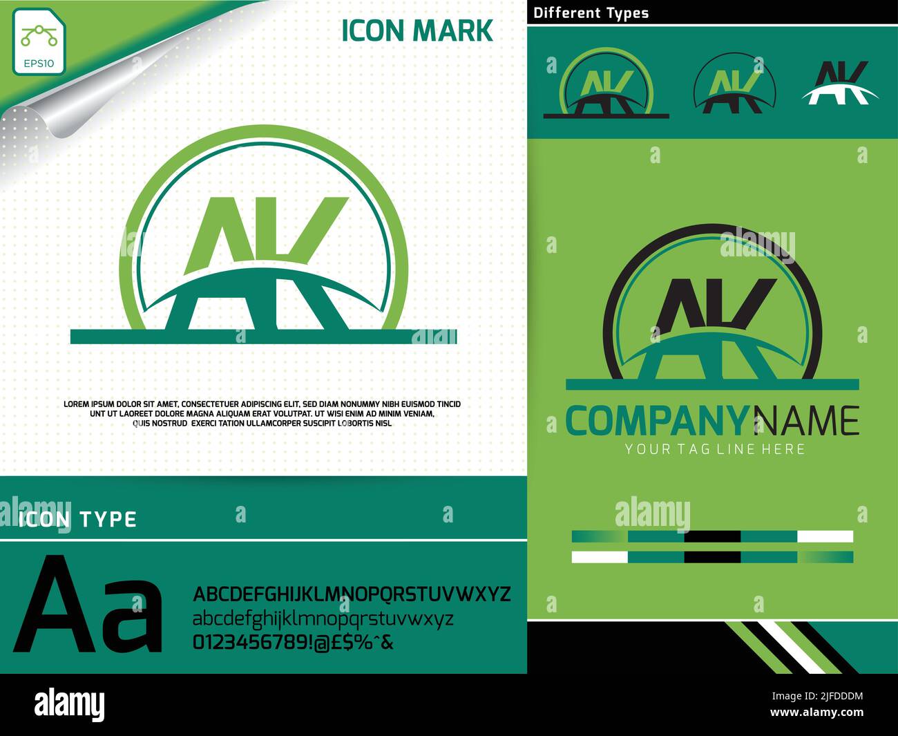 Lettera ak logo vettore premium Illustrazione Vettoriale