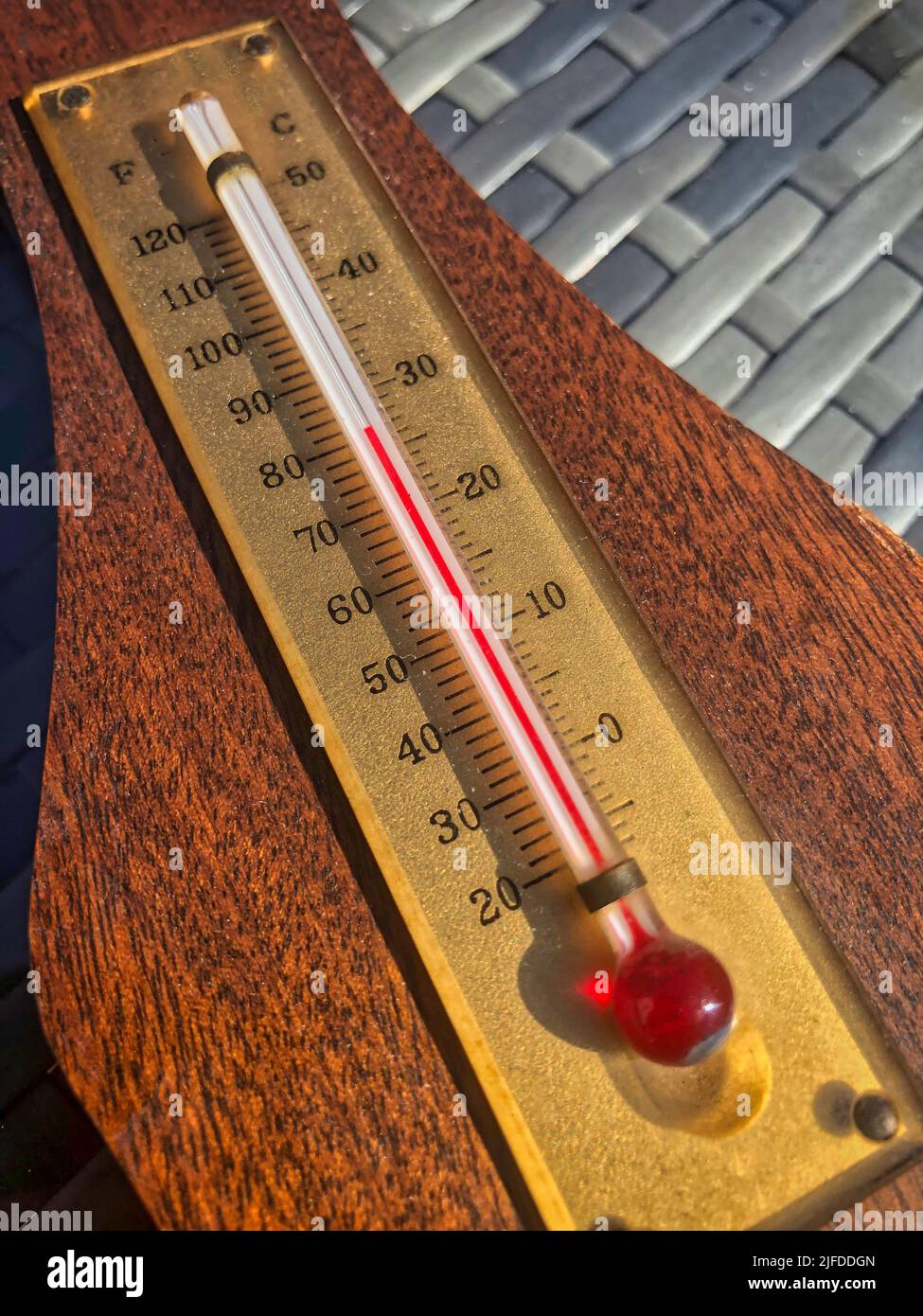 Un termometro di temperatura Foto Stock