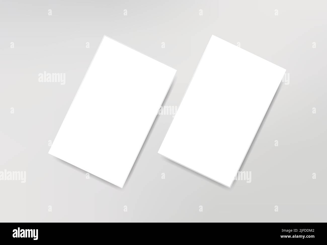White Blank Poster Business Card modello isolato Mockup Branding Flyer invito Corporate Banner realistic Shadow Illustration Office Presentation Illustrazione Vettoriale