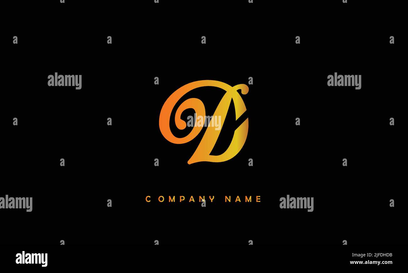 D Alphabet lettera Logo Monogramma Illustrazione Vettoriale