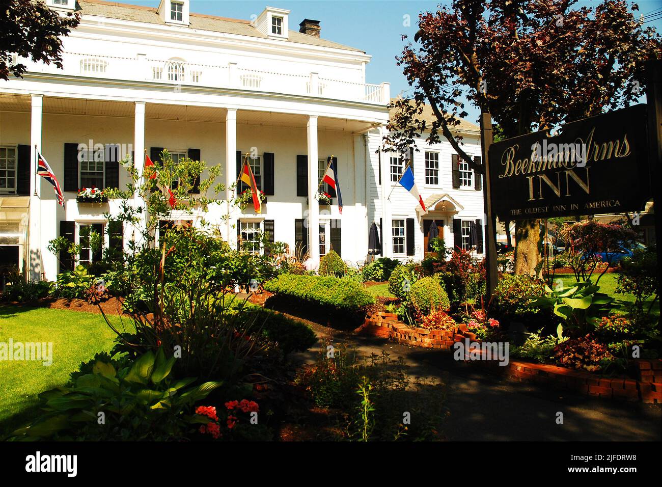 Il Beekman Arms Inn, a Rhinebeck New York, parte della Hudson Valley, è detto essere l'hotel più vecchio negli Stati Uniti Foto Stock