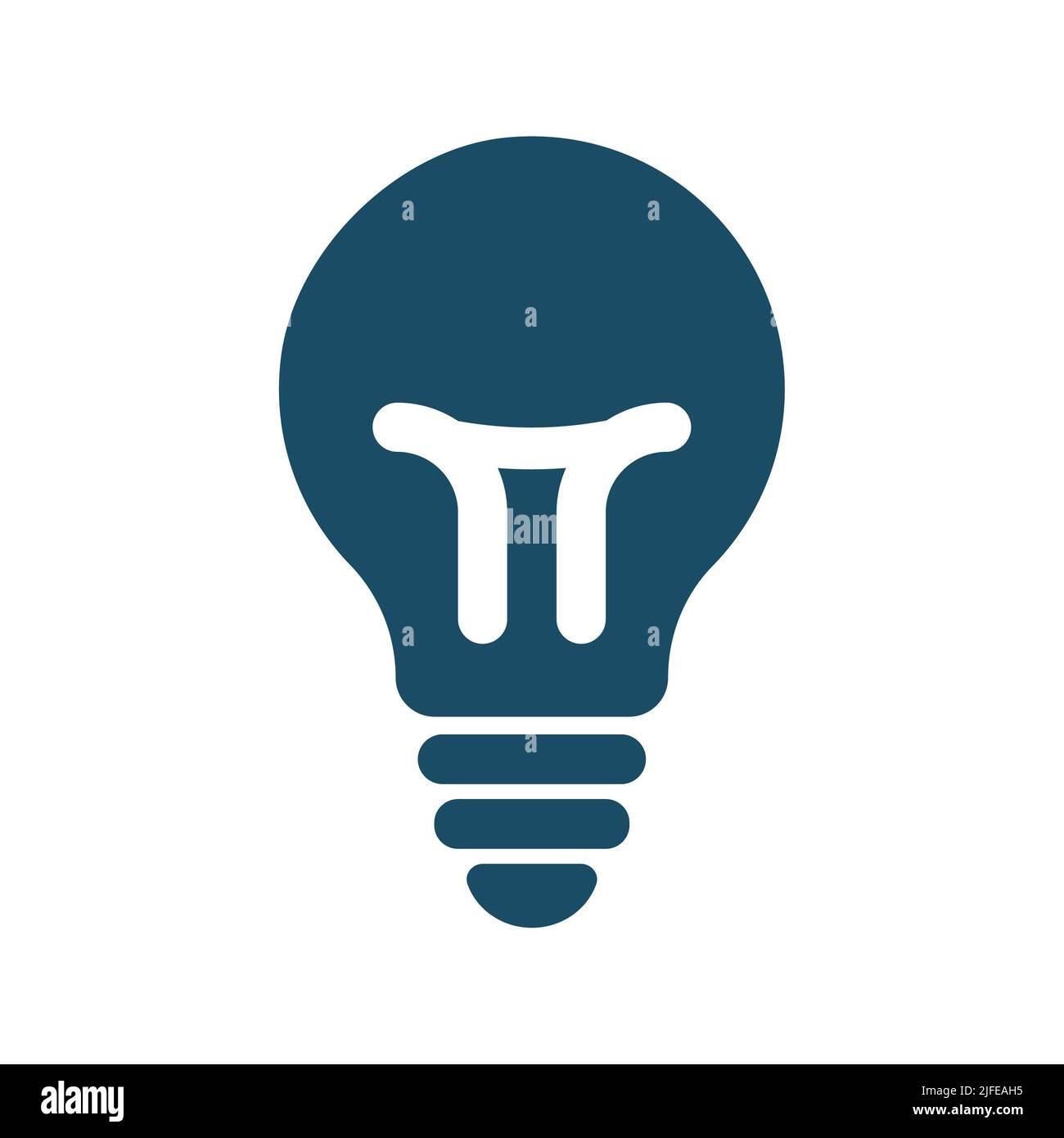 Icona della lampadina blu scuro di alta qualità. Pittogramma, serie di icone, illustrazione. Utile per siti Web, banner, biglietti d'auguri, app e post sui social media. Foto Stock