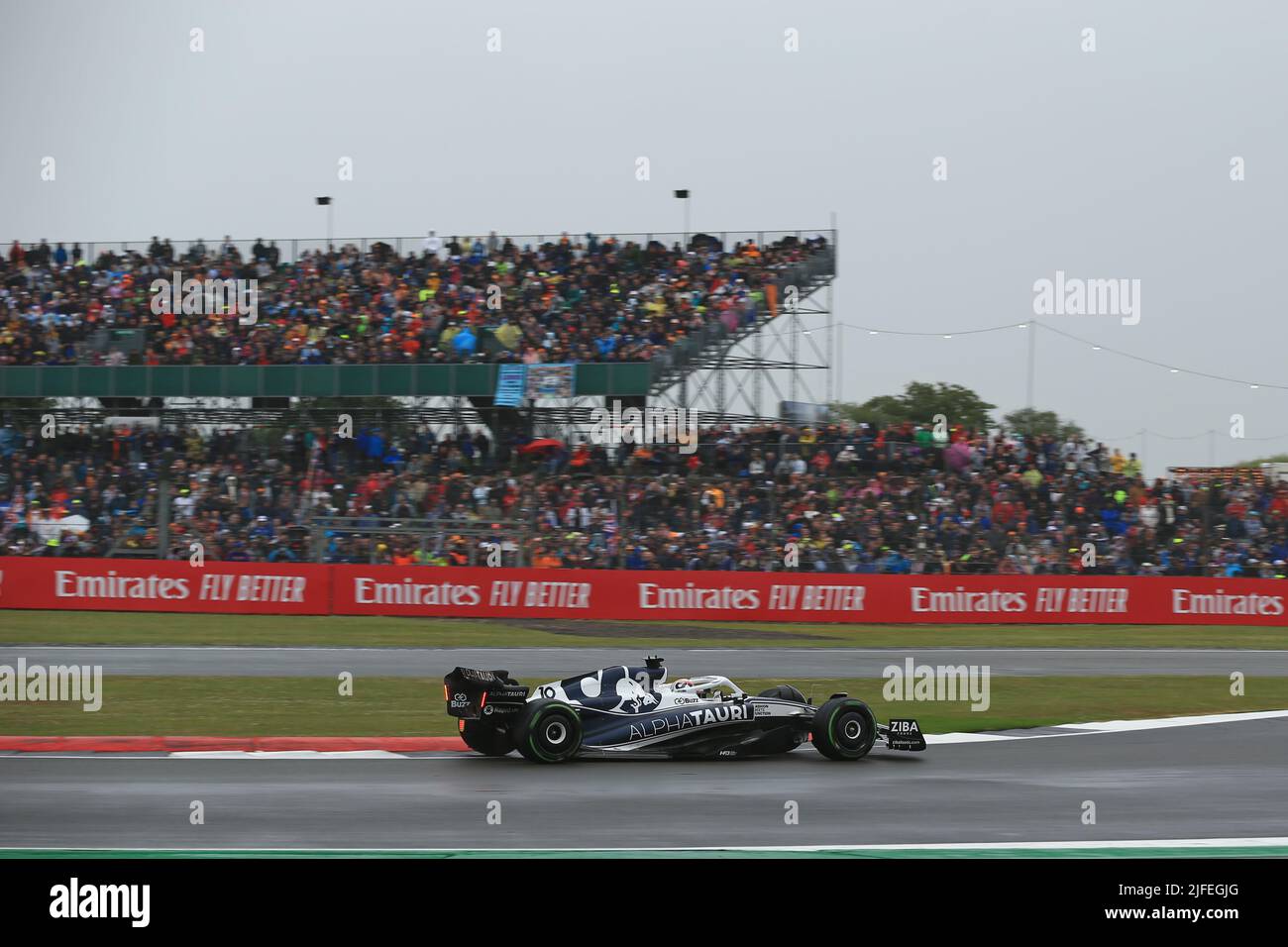 2nd luglio 2022, Silverstone Circuit, Silverstone, Northamptonshire, Inghilterra: Gran premio britannico F1, giorno di qualificazione: Scuderia AlphaTauri, Pierre Gasly Foto Stock