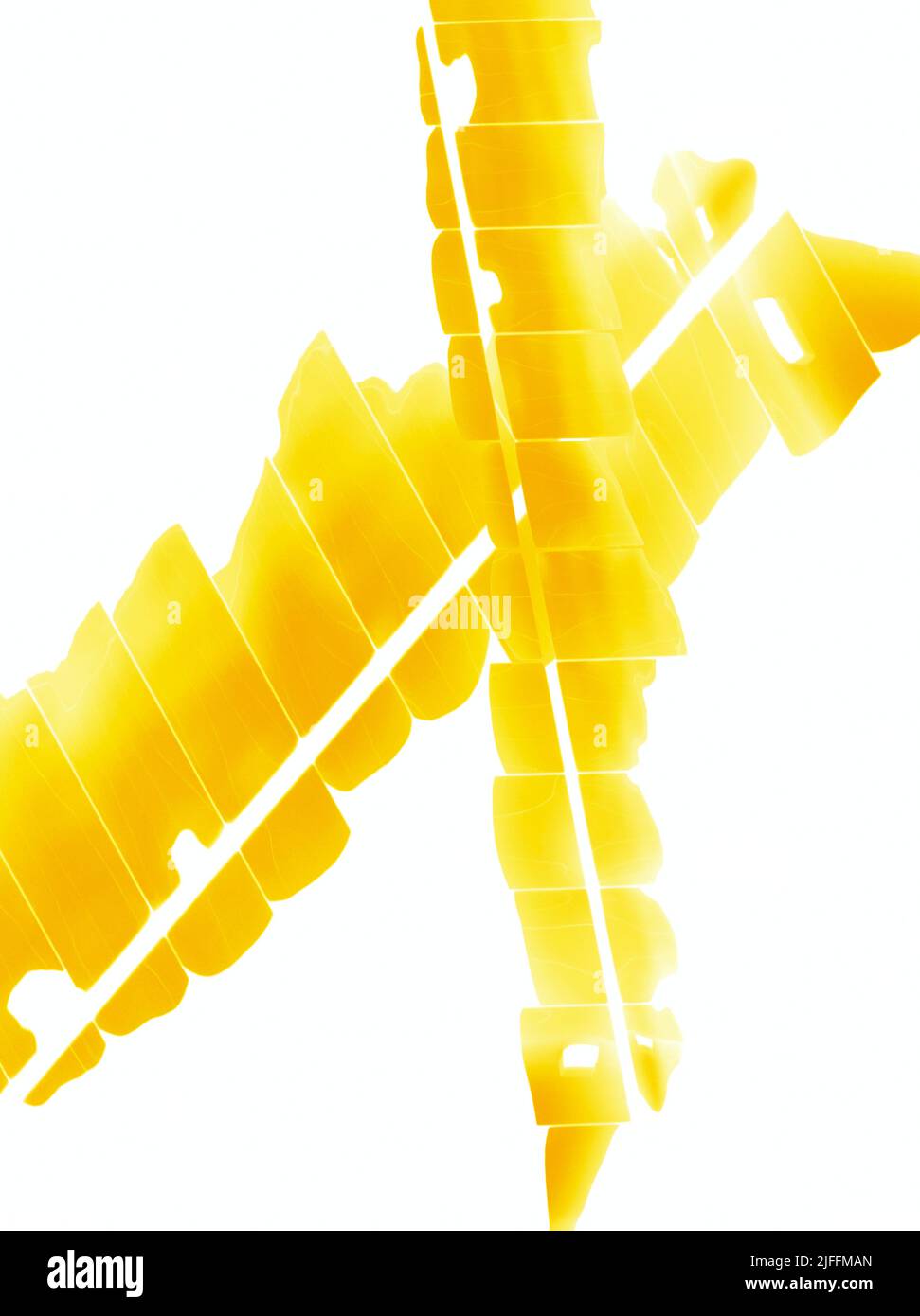Design astratto amorfo giallo brillante Foto Stock