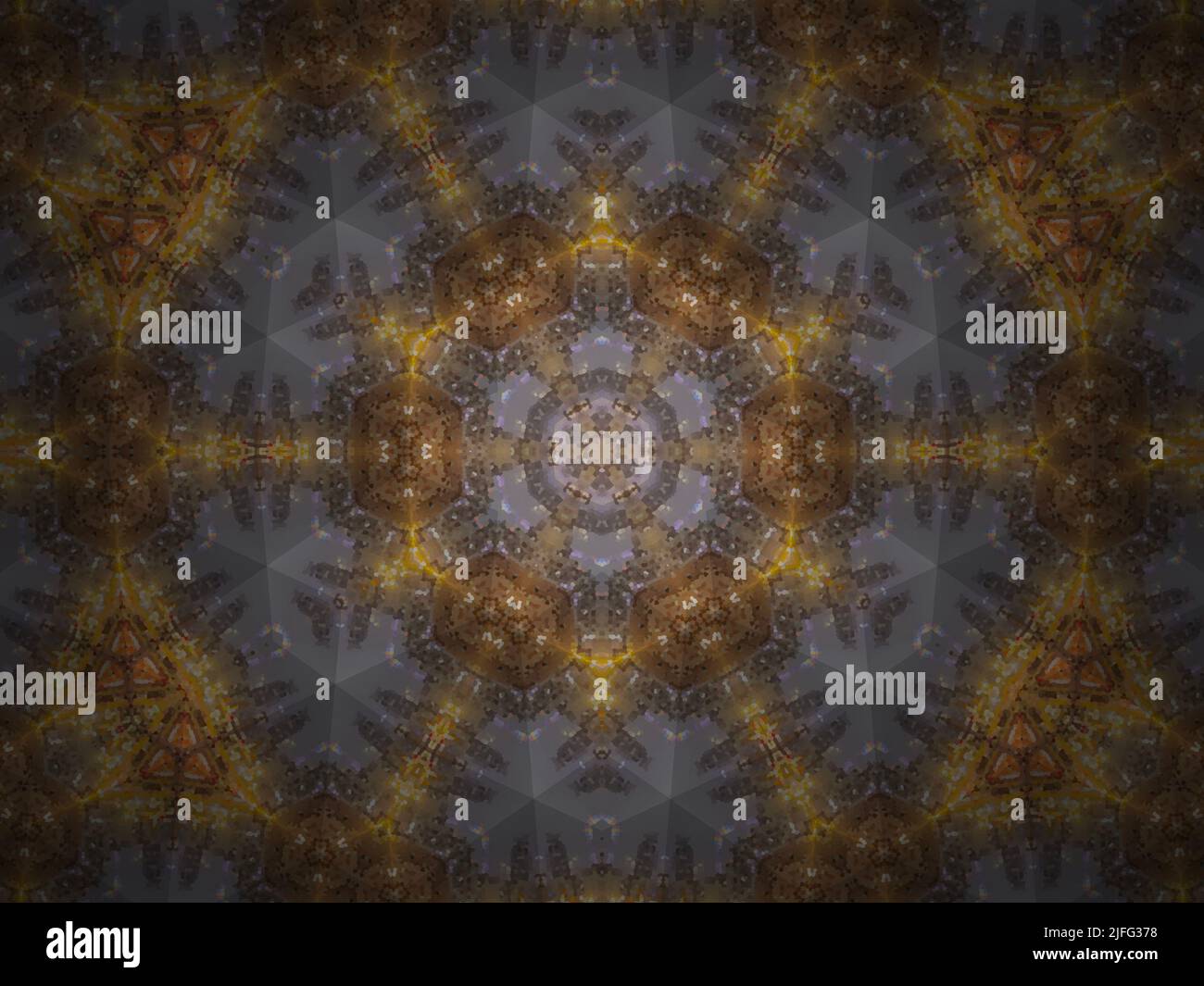 Grafica astratta - un lavoro di arte mandala Foto Stock