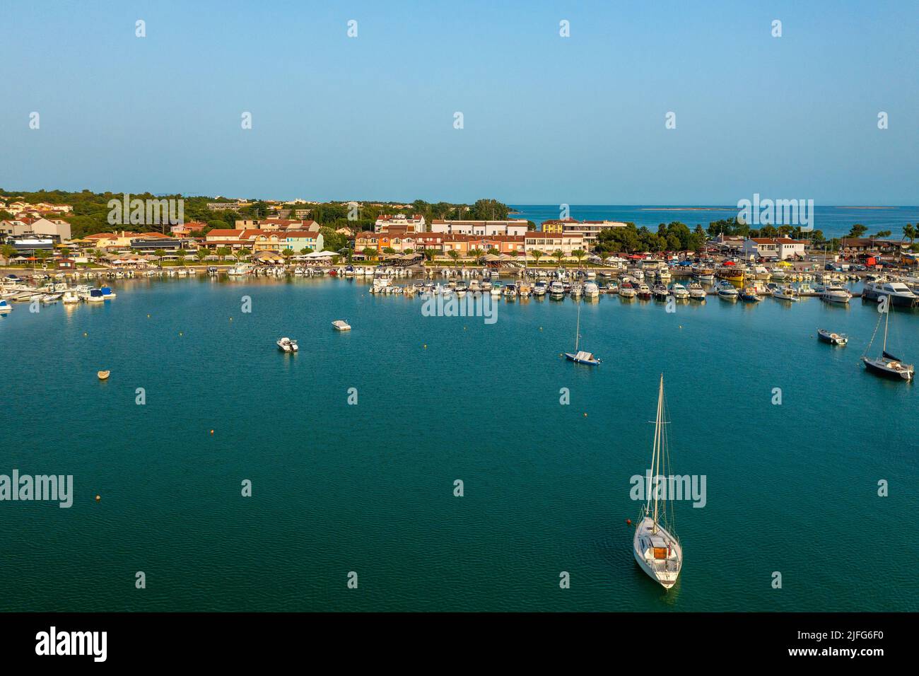 Veduta aerea della città di Medulin Istra, Croazia Foto Stock