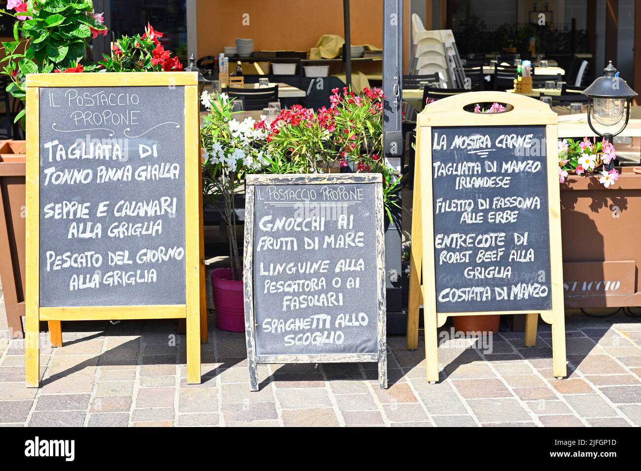 Caorle Italia. Pizzeria nel centro storico di Caorle Foto Stock