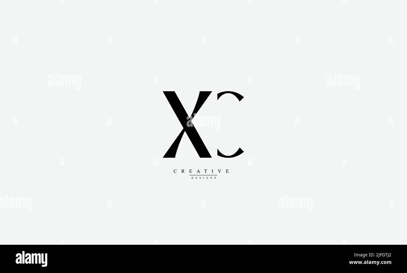 Lettere alfabetiche iniziali logo monogramma XC CX X C. Illustrazione Vettoriale