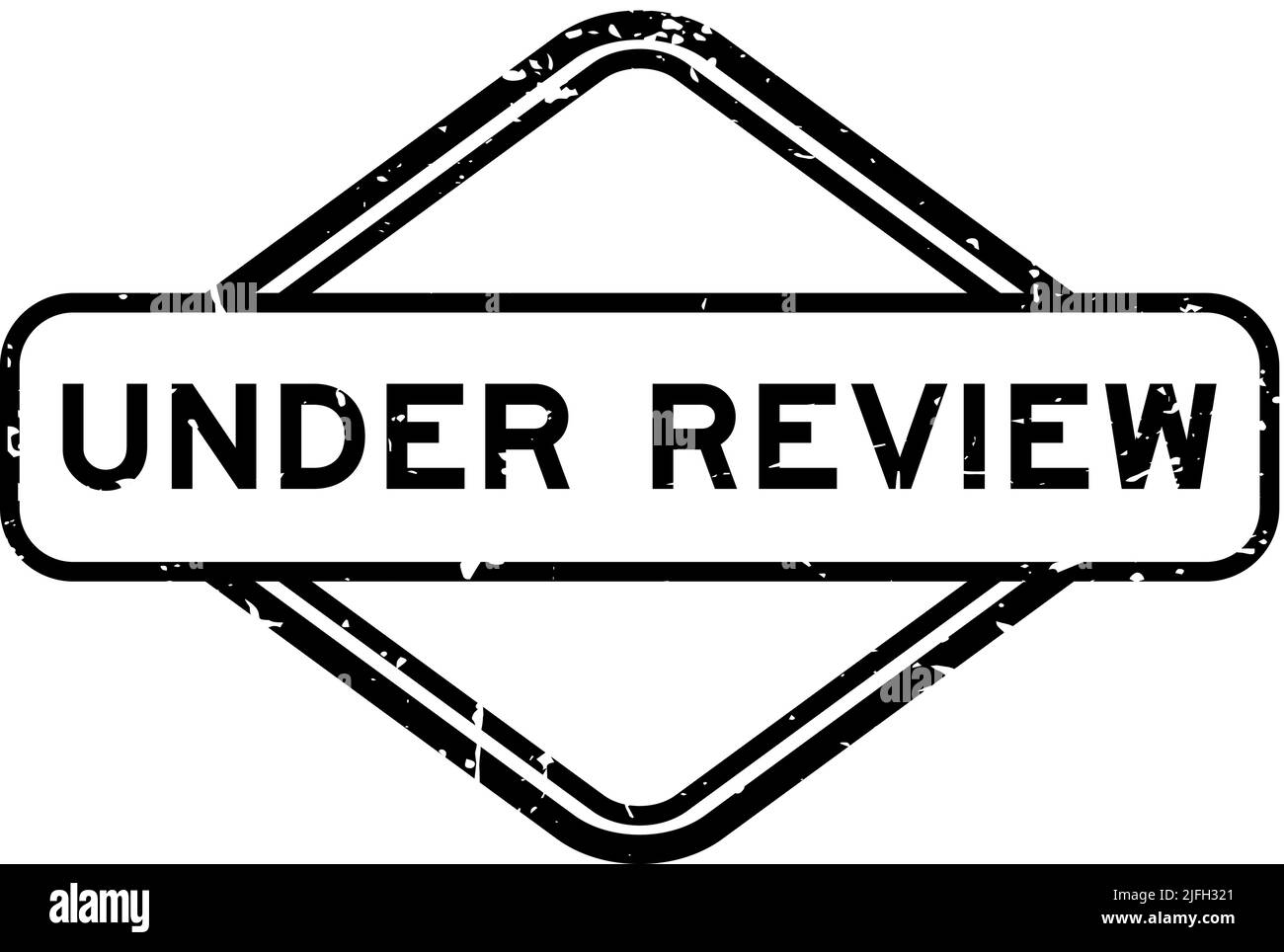 Grunge nero sotto la parola di revisione sigillo di gomma timbro su sfondo bianco Illustrazione Vettoriale