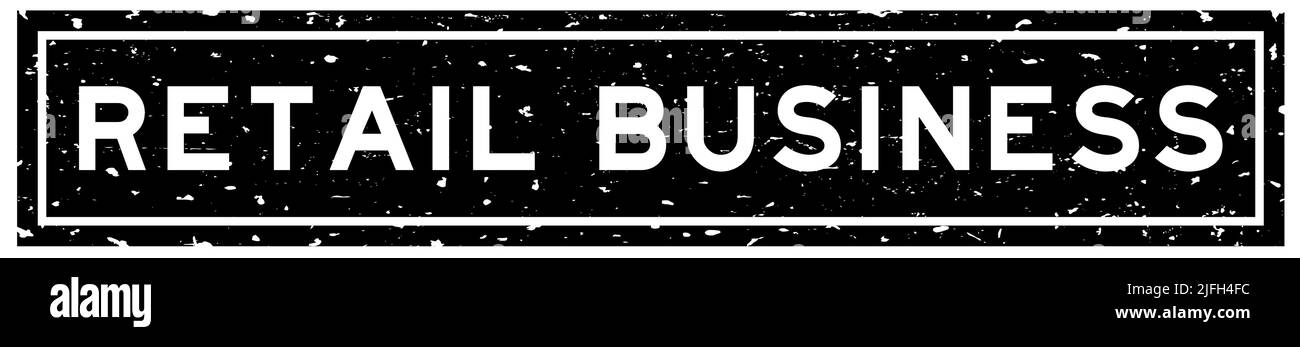 Grunge nero commercio al dettaglio parola quadrato sigillo di gomma timbro su sfondo bianco Illustrazione Vettoriale