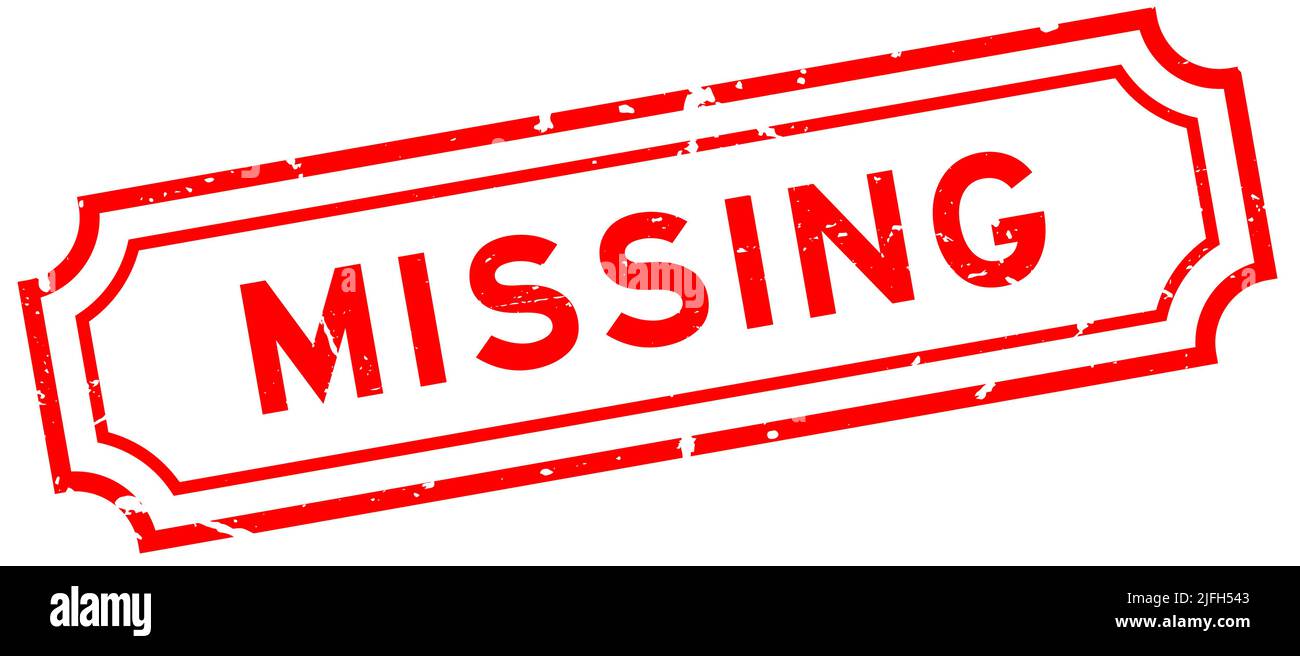 Grunge rosso manca parola sigilla gomma su sfondo bianco Illustrazione Vettoriale