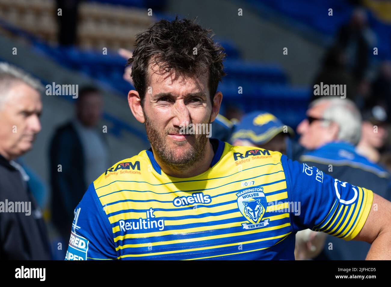 Un abbattuto Stefan Ratchford #1 di Warrington Wolves a tempo pieno dopo aver perso a Salford 24-32 Foto Stock