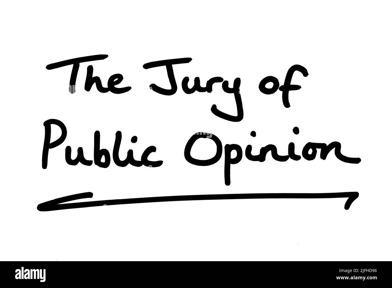 La Giuria dell'opinione pubblica, scritta a mano su sfondo bianco. Foto Stock