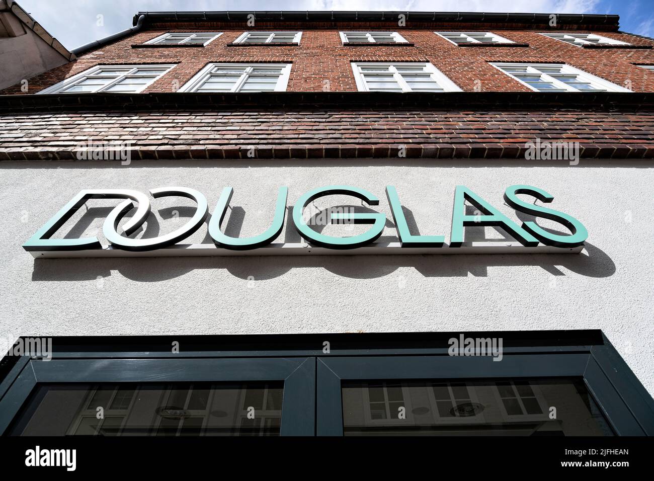 Cartello Douglas presso la filiale Foto Stock