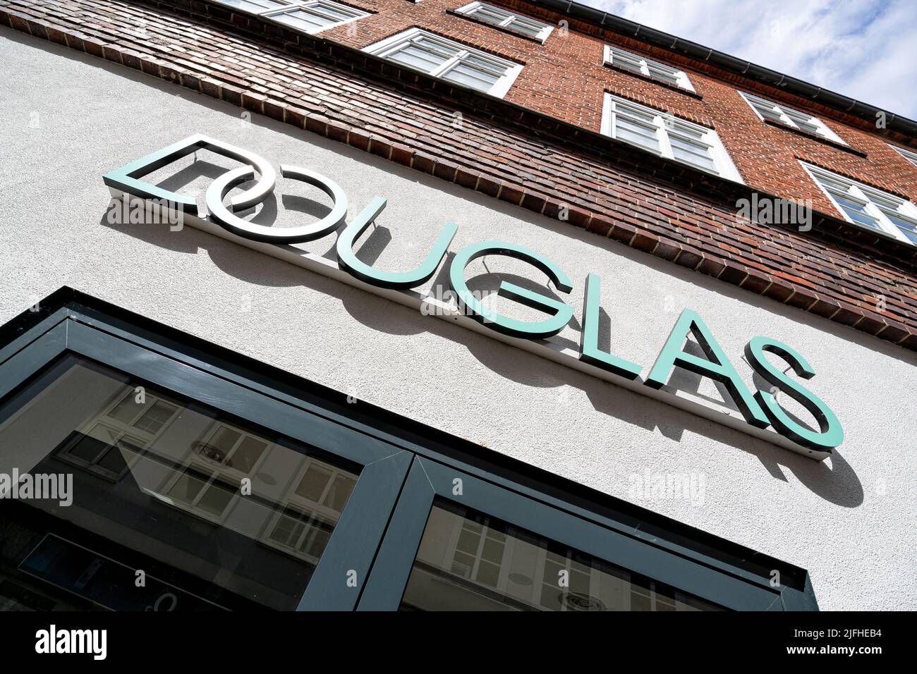 Cartello Douglas presso la filiale Foto Stock