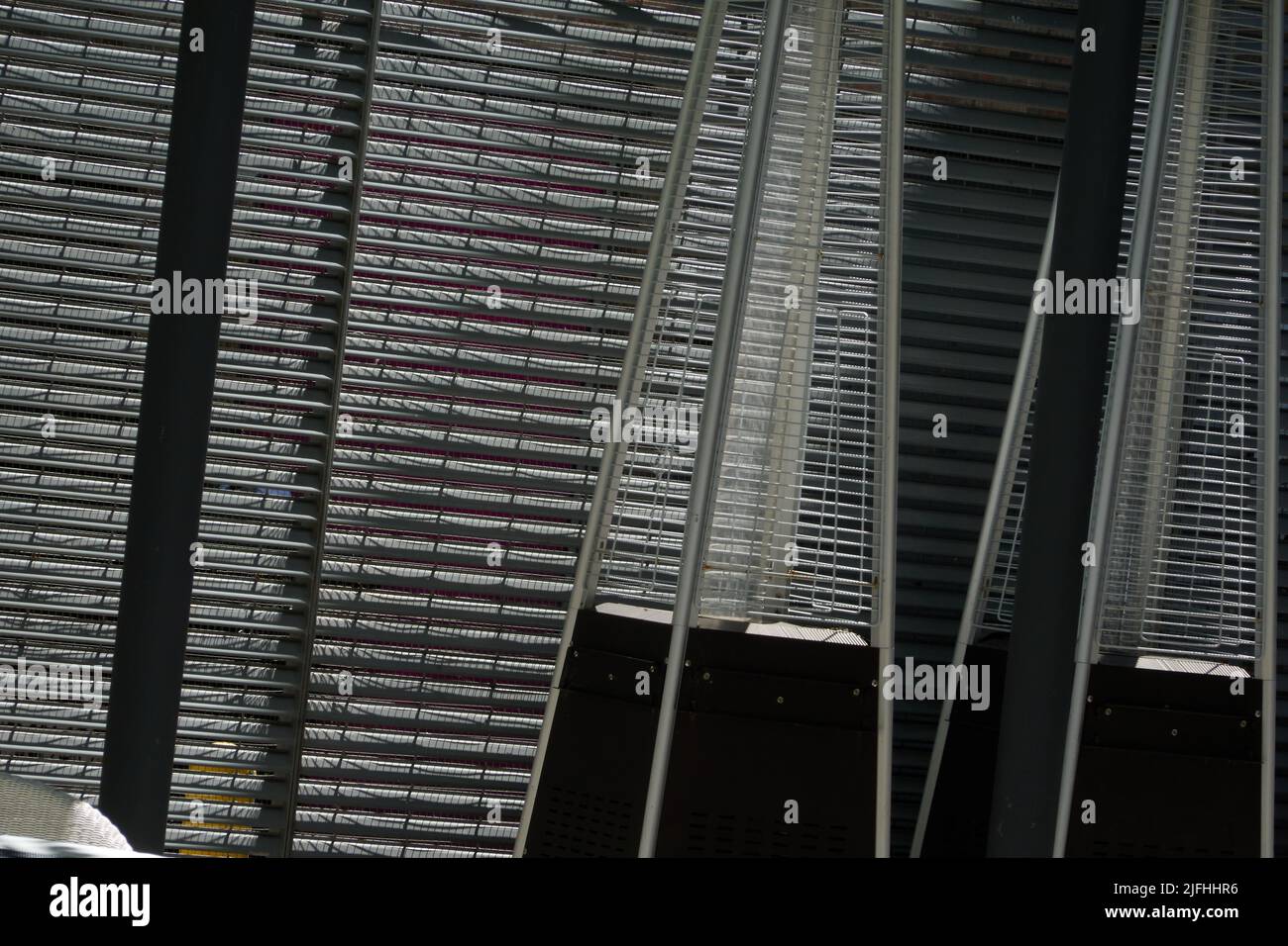 dettaglio luminoso delle lampade di riscaldamento per esterni Foto Stock