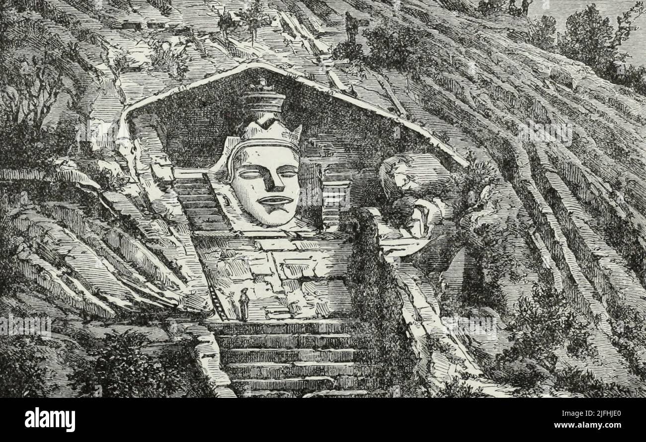 Grande idolo della Grotta di Mandar, India Foto Stock