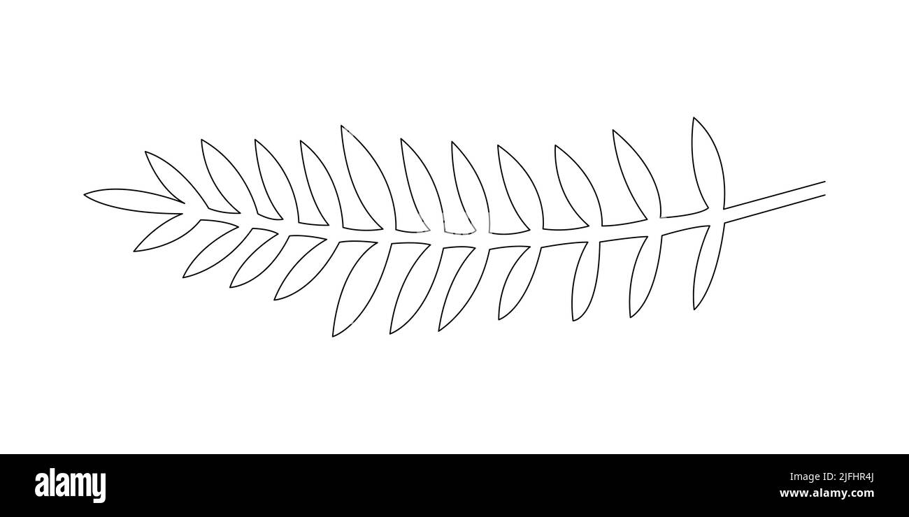 Una linea che traccia la foglia vettoriale. Arte minimal. Illustrazione Vettoriale