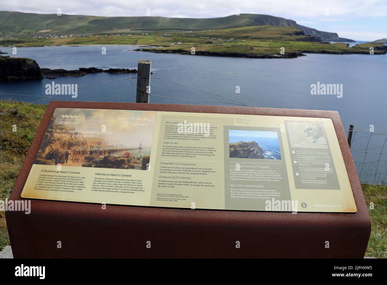 Ufficio informazioni turistiche a Bray Head sull'isola di Valentia nella contea di Kerry Foto Stock